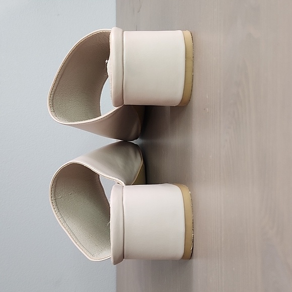 FRENCH CONNECTION light pink vegan leather block heel mule sandals - Picture 6 of 12